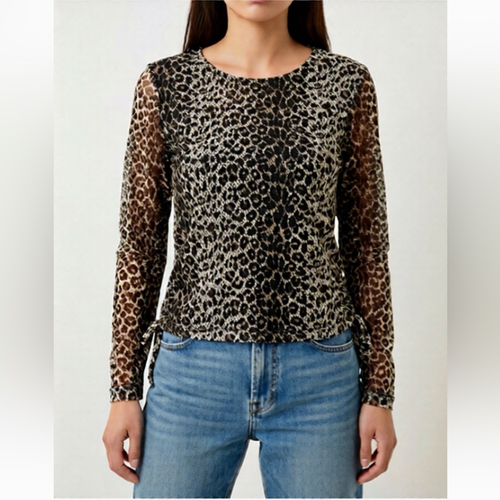 Y2K animal print long sleeve top